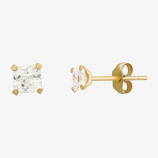 Womens Cubic Zirconia 14K Gold Ball Round 3 Pair Earring Set