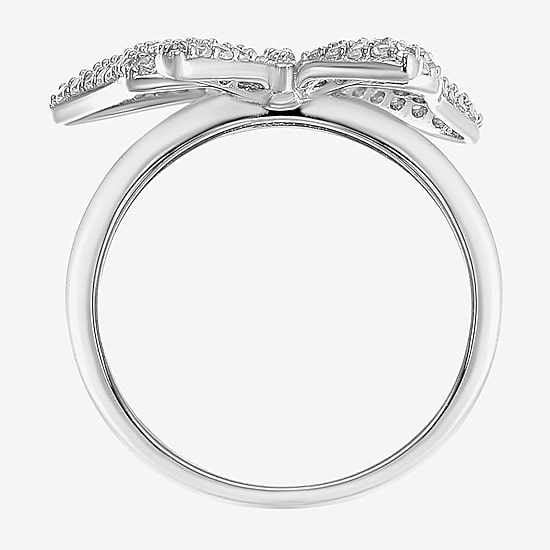 Diamonart Womens 2 CT. T.W. Cubic Zirconia Sterling Silver Butterfly Cocktail Ring