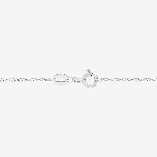 Womens White Mother Of Pearl Sterling Silver Heart 18 Inch Pendant Necklace