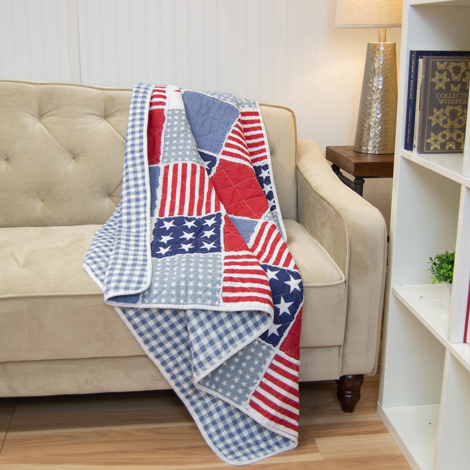 Donna Sharp Star And Stripe Washable Hypoallergenic Midweight Throw