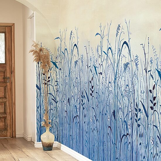 Tempaper June Grass Indigo Mural Wallpaper