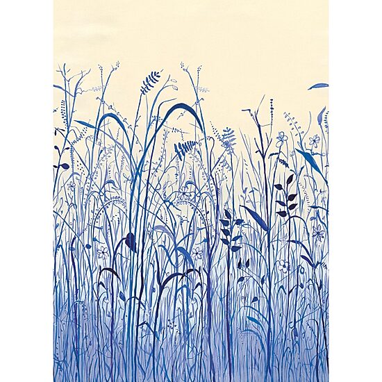 Tempaper June Grass Indigo Mural Wallpaper