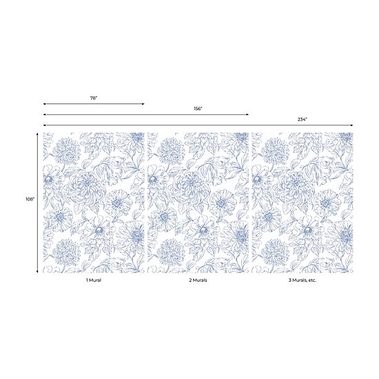 Tempaper Floral Blooms Mural Wallpaper