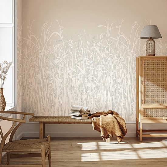Tempaper June Grass White Mural Wallpaper
