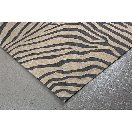Liora Manne Ravella Zebra Zebra Hand Tufted Indoor Outdoor Rectangular Accent Rug