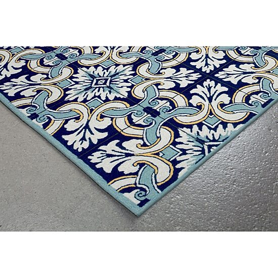 Liora Manne Ravella Floral Tile Floral Hand Tufted Indoor Outdoor Rectangular Accent Rug