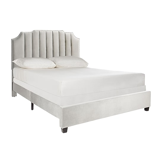 Streep Linen Channel Stitched Upholstered Bed