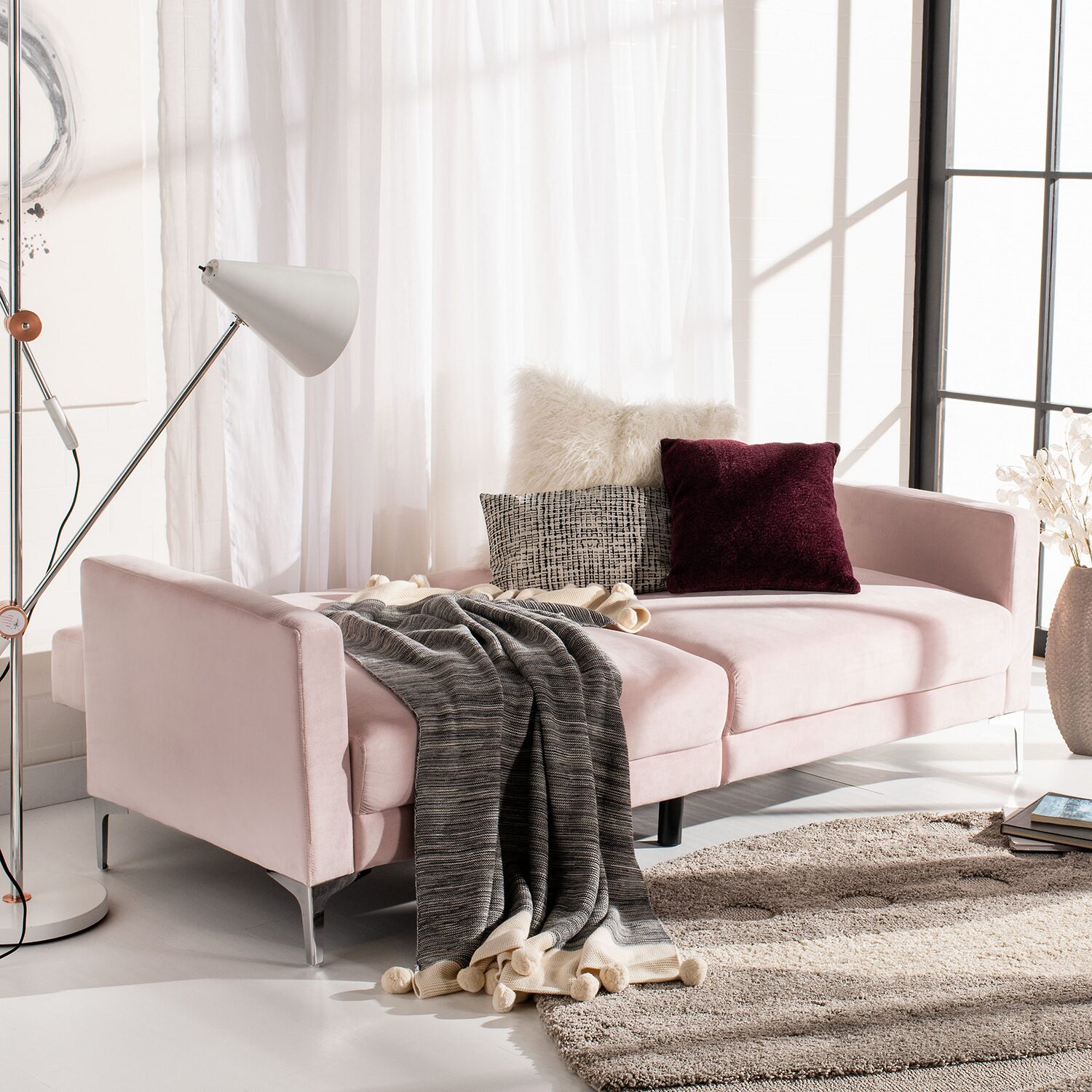 Safavieh Chelsea Convertible Sofa Track-Arm Reclining