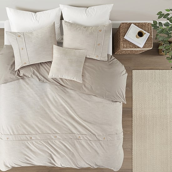 Madison Park Blakely 5 Piece Organic Cotton Oversized Comforter Set with Removable Insert