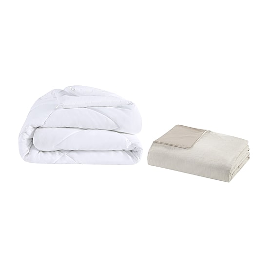Madison Park Blakely 5 Piece Organic Cotton Oversized Comforter Set with Removable Insert