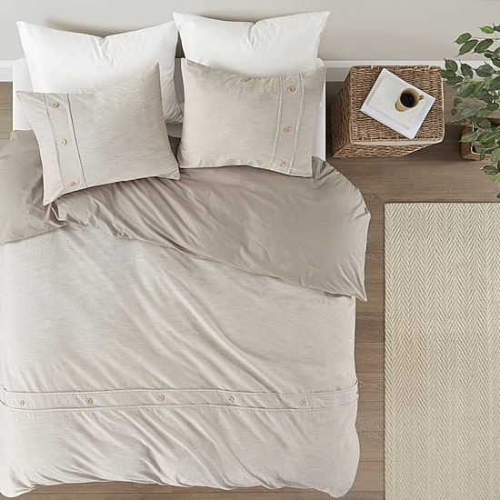 Madison Park Blakely 3 Piece Organic Cotton Oversized Duvet Cover Set