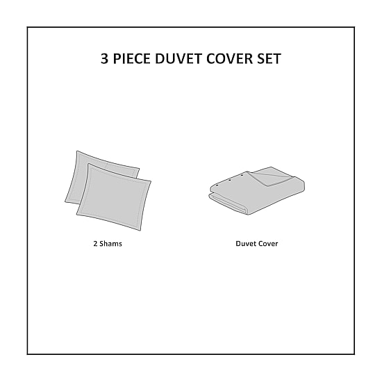 Madison Park Blakely 3 Piece Organic Cotton Oversized Duvet Cover Set