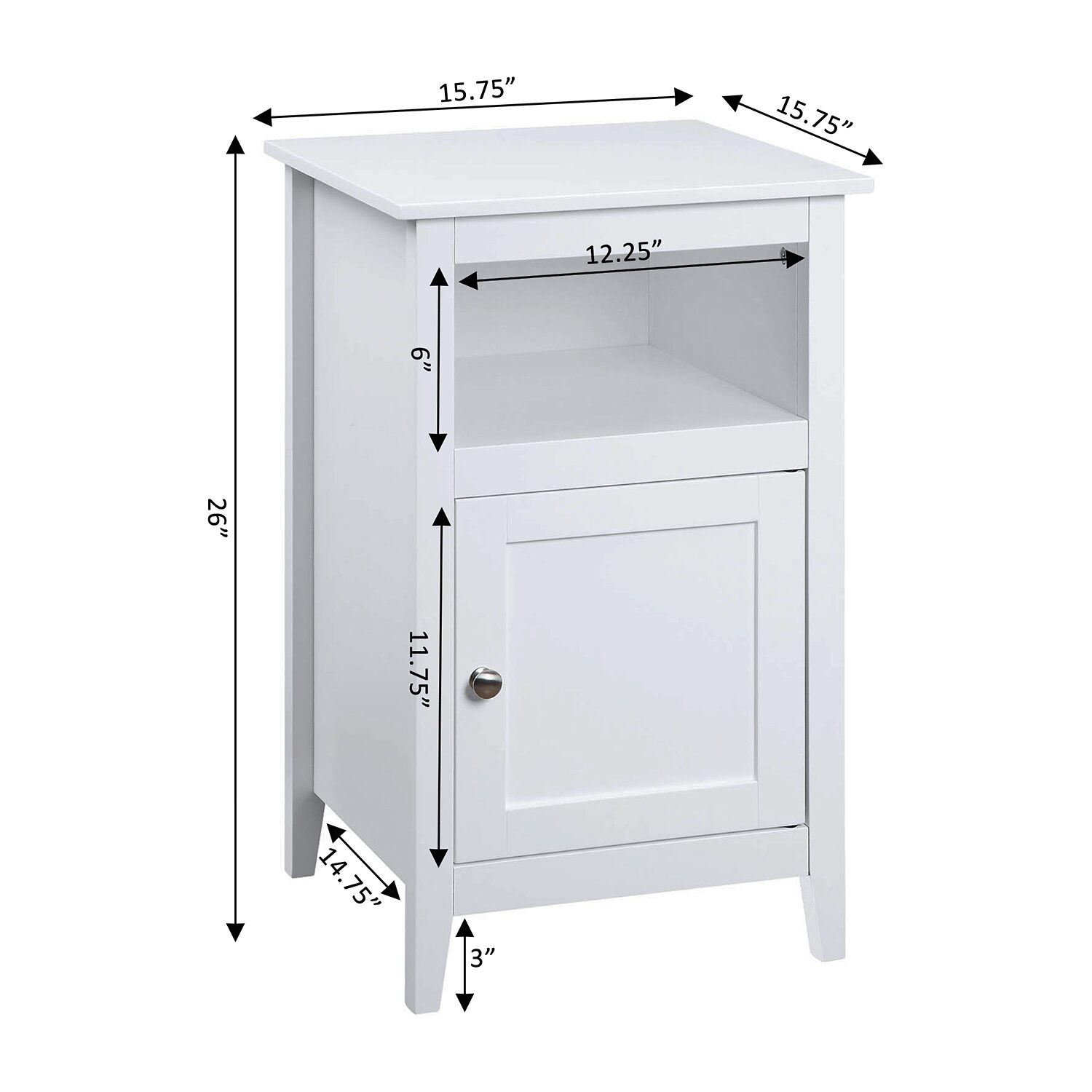 Convenience Concepts Designs2go Living Room Collection Storage End Table