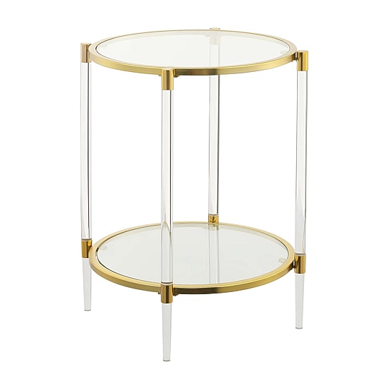 Royal Crest 2 Tier Acrylic Glass End Table