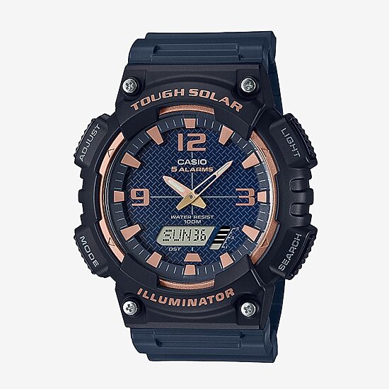 Casio Mens Black Strap Watch Aqs810w-2a3v