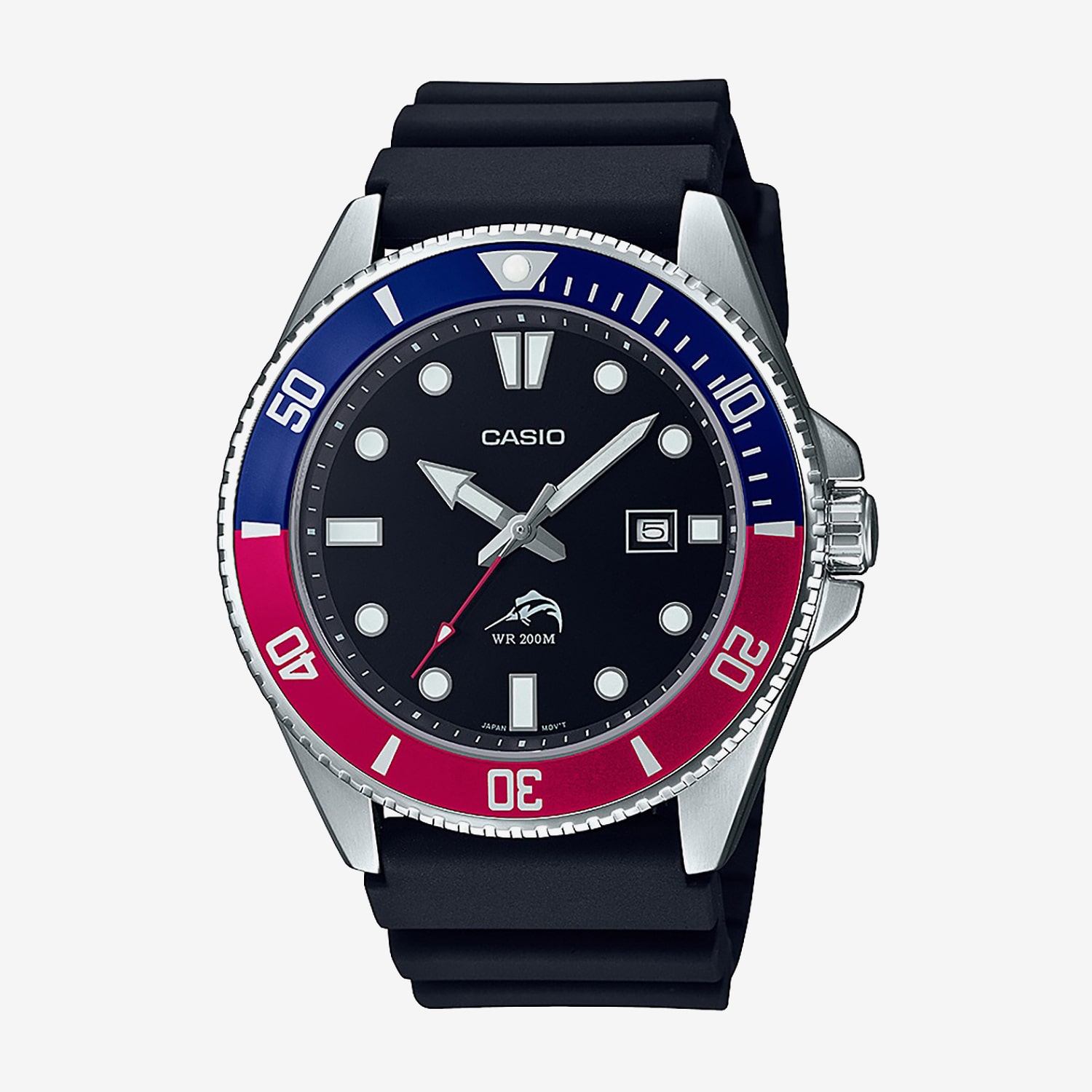 Casio Mens Black Strap Watch Mdv106b-1a2v