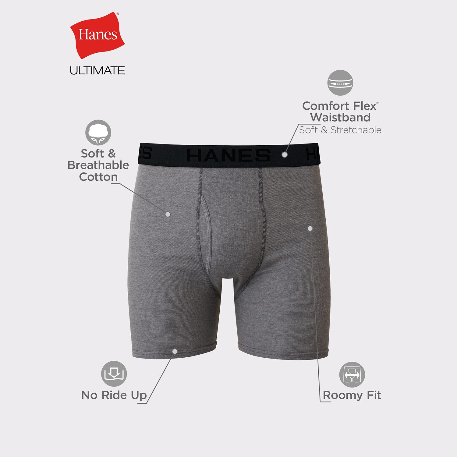Hanes Mens Big and Tall 4 Pack Boxer Briefs 7701b4