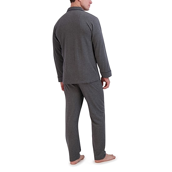 Hanes Mens Knit Big Long Sleeve 2-pc. Pant Pajama Set