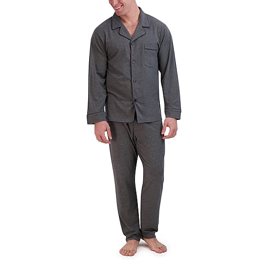 Hanes Mens Knit Big Long Sleeve 2-pc. Pant Pajama Set
