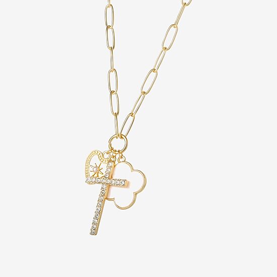 JS Jessica Simpson Womens Multi Color Alloy 18 Inch Pendant Necklace