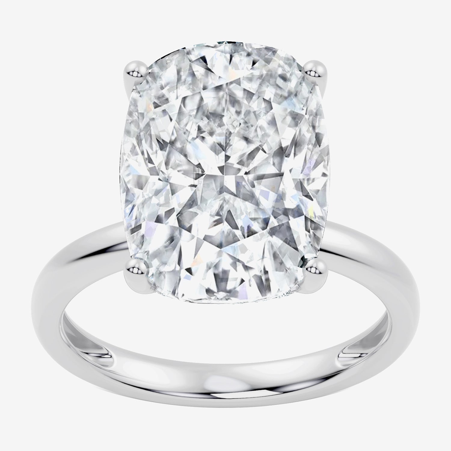 Signature By Modern Bride (F / Vs2) Womens 1/10 Ct. T.W. Lab Grown White Diamond 14K Gold Cushion Engagement Ring