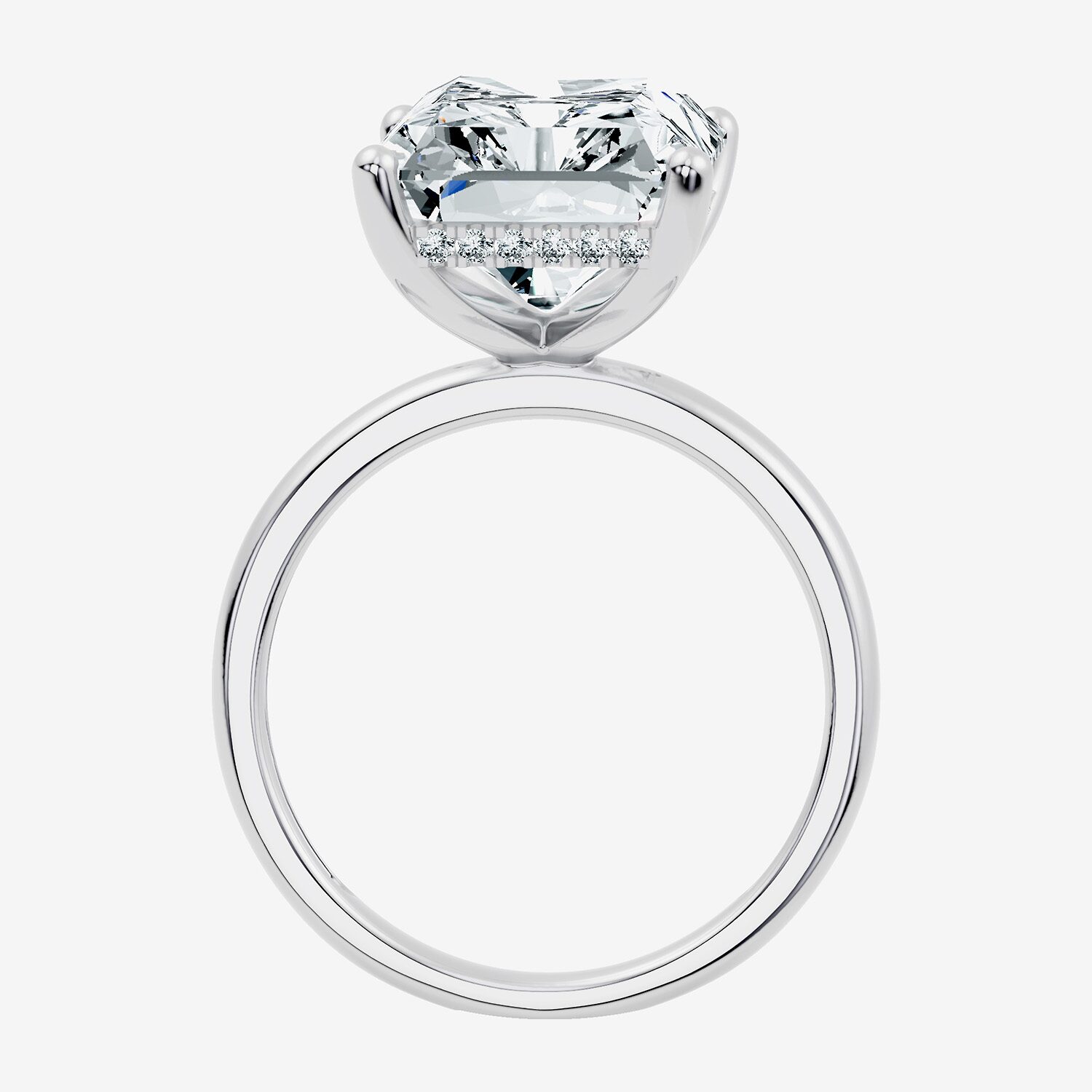 Signature By Modern Bride (F / Vs2) Womens 1/10 Ct. T.W. Lab Grown White Diamond 14K Gold Rectangular Engagement Ring