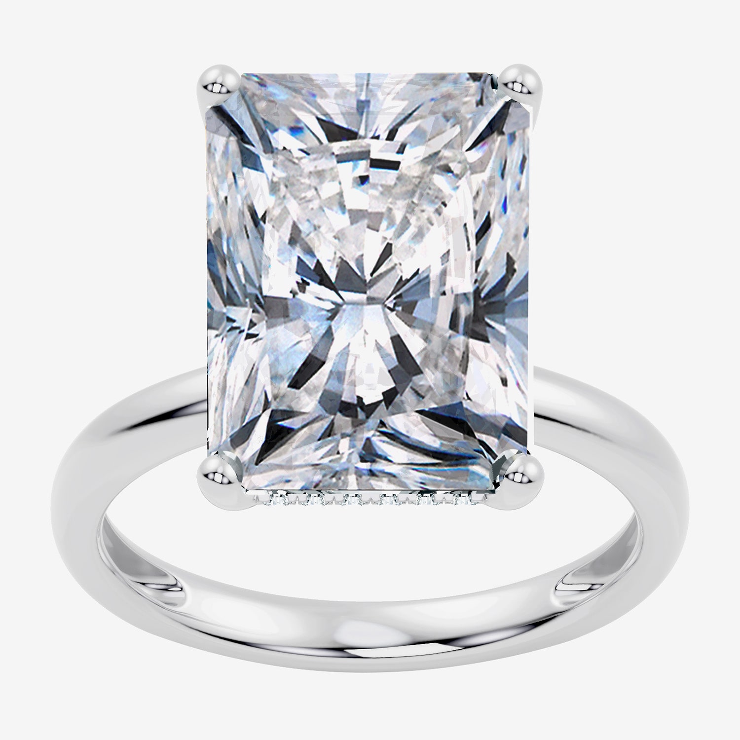 Signature By Modern Bride (F / Vs2) Womens 1/10 Ct. T.W. Lab Grown White Diamond 14K Gold Rectangular Engagement Ring