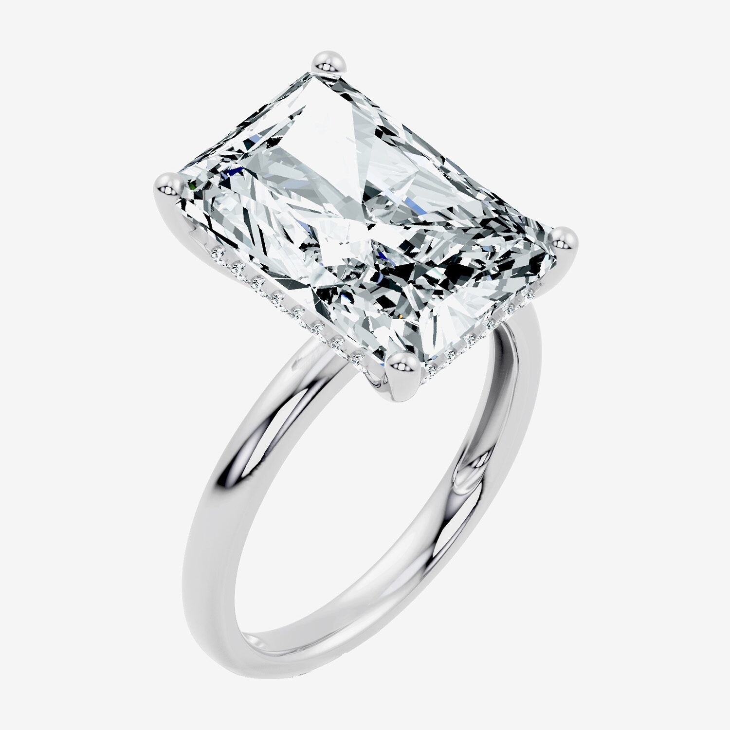 Signature By Modern Bride (F / Vs2) Womens 1/10 Ct. T.W. Lab Grown White Diamond 14K Gold Rectangular Engagement Ring