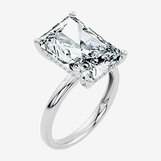 Signature By Modern Bride (F / Vs2) Womens 8 1/10 Ct. T.W. Lab Grown White Diamond 14K Gold Rectangular Engagement Ring