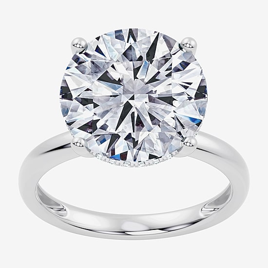 Signature By Modern Bride (F / Vs2) Womens 10 1/10 Ct. T.W. Lab Grown White Diamond 14K Gold Round Engagement Ring