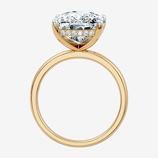 Signature By Modern Bride (F / Vs2) Womens 10 1/10 Ct. T.W. Lab Grown White Diamond 14K Gold Cushion Engagement Ring