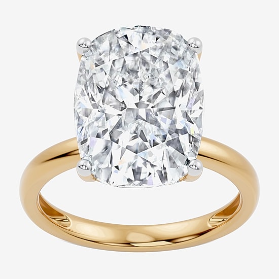 Signature By Modern Bride (F / Vs2) Womens 10 1/10 Ct. T.W. Lab Grown White Diamond 14K Gold Cushion Engagement Ring