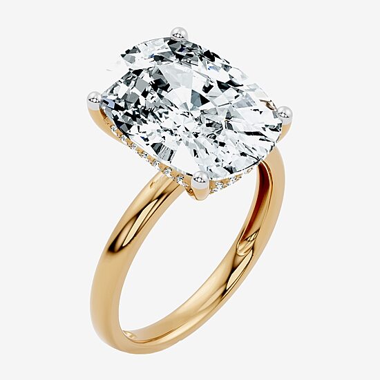 Signature By Modern Bride (F / Vs2) Womens 10 1/10 Ct. T.W. Lab Grown White Diamond 14K Gold Cushion Engagement Ring