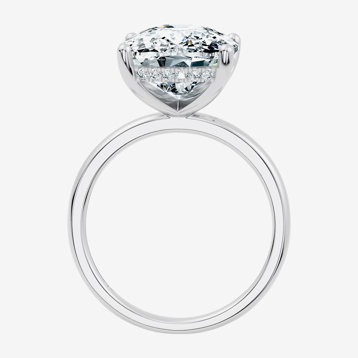 Signature By Modern Bride (F / Vs2) Womens Ct.T.W. Lab Grown White Diamond 14K Gold Cushion Engagement Ring