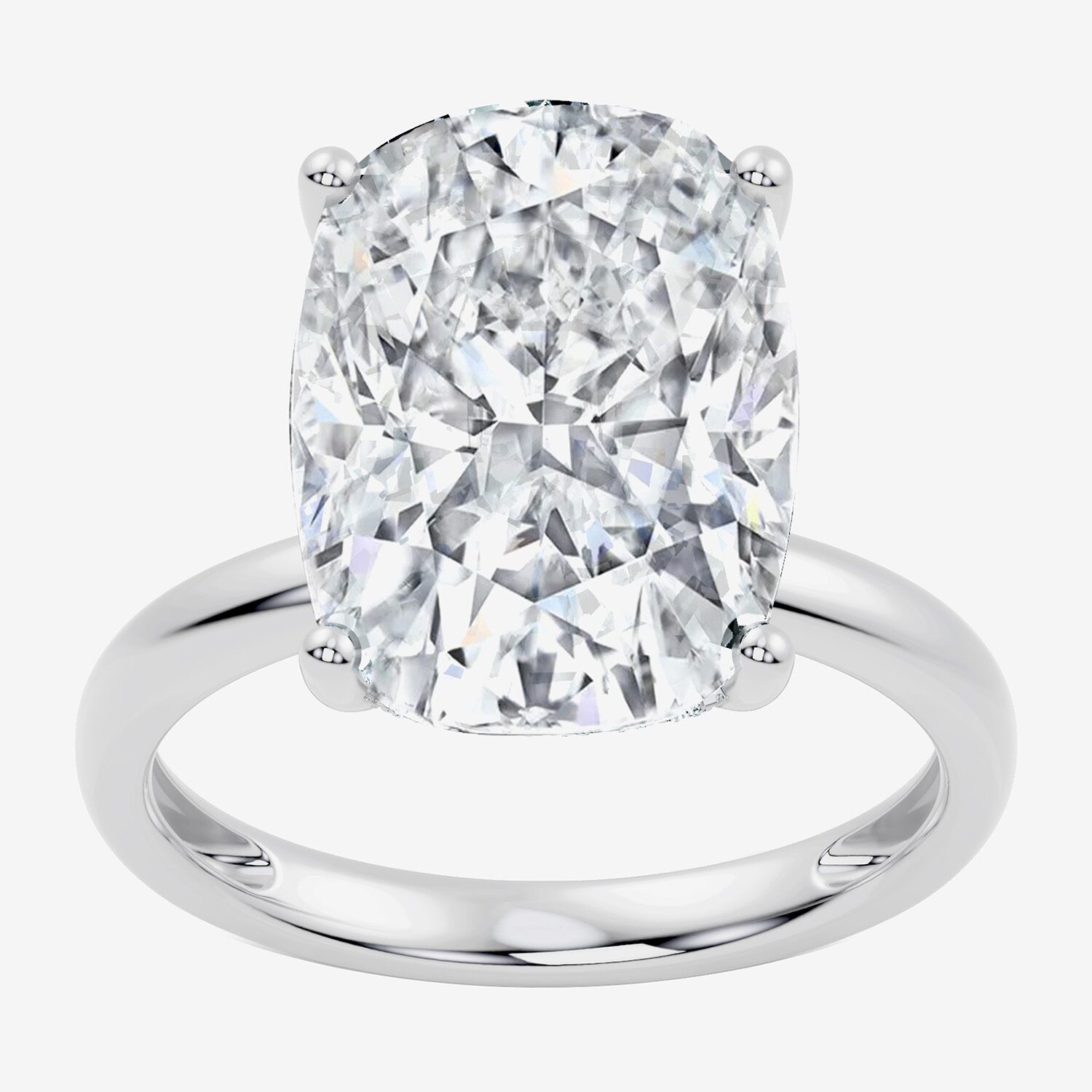 Signature By Modern Bride (F / Vs2) Womens Ct.T.W. Lab Grown White Diamond 14K Gold Cushion Engagement Ring
