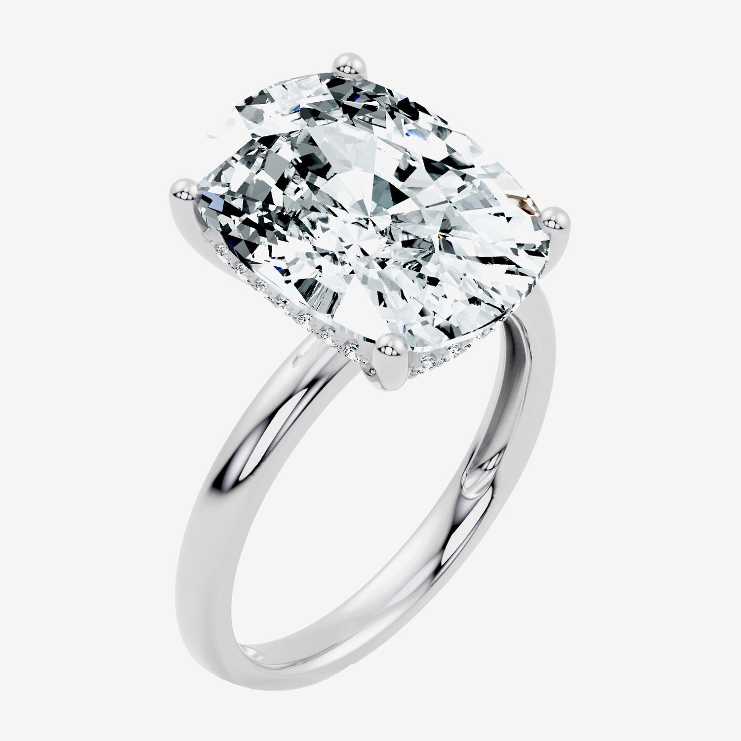 Signature By Modern Bride (F / Vs2) Womens Ct.T.W. Lab Grown White Diamond 14K Gold Cushion Engagement Ring