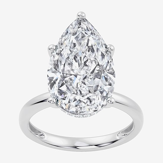 Signature By Modern Bride (F / Vs2) Womens 8 1/10 Ct. T.W. Lab Grown White Diamond 14K Gold Pear Engagement Ring