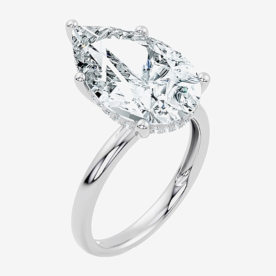 Signature By Modern Bride (F / Vs2) Womens 8 1/10 Ct. T.W. Lab Grown White Diamond 14K Gold Pear Engagement Ring