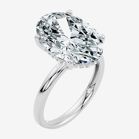 Signature By Modern Bride (F / Vs2) Womens 10 1/10 Ct. T.W. Lab Grown White Diamond 14K Gold Oval Engagement Ring