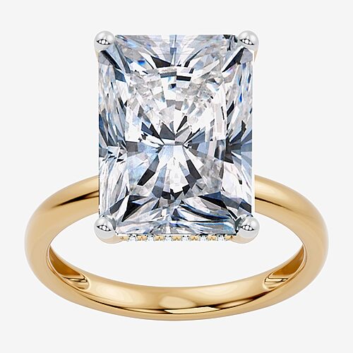 Signature By Modern Bride (F / Vs2) Womens 8 1/10 Ct. T.W. Lab Grown White Diamond 14K Gold Rectangular Engagement Ring, 9, Yellow