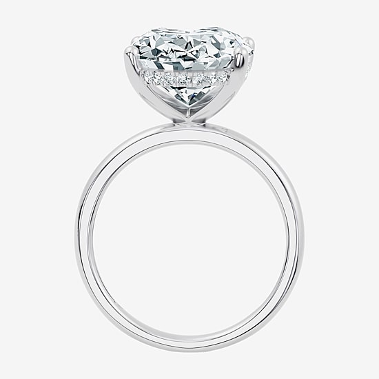 Signature By Modern Bride (F / Vs2) Womens 8 1/10 Ct. T.W. Lab Grown White Diamond 14K Gold Oval Engagement Ring
