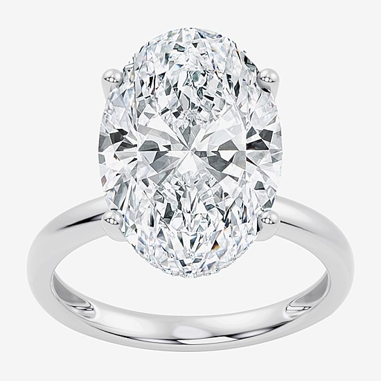 Signature By Modern Bride (F / Vs2) Womens 8 1/10 Ct. T.W. Lab Grown White Diamond 14K Gold Oval Engagement Ring