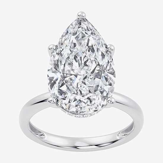 Signature By Modern Bride (F / Vs2) Womens 10 1/10 Ct. T.W. Lab Grown White Diamond 14K Gold Pear Engagement Ring