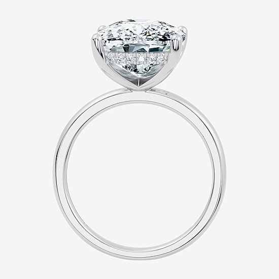 Signature By Modern Bride (F / Vs2) Womens 8 1/10 Ct. T.W. Lab Grown White Diamond 14K Gold Cushion Engagement Ring