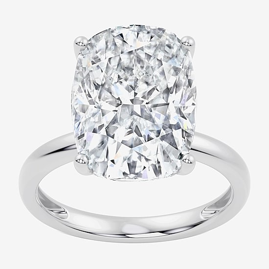 Signature By Modern Bride (F / Vs2) Womens 8 1/10 Ct. T.W. Lab Grown White Diamond 14K Gold Cushion Engagement Ring
