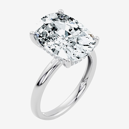 Signature By Modern Bride (F / Vs2) Womens 8 1/10 Ct. T.W. Lab Grown White Diamond 14K Gold Cushion Engagement Ring