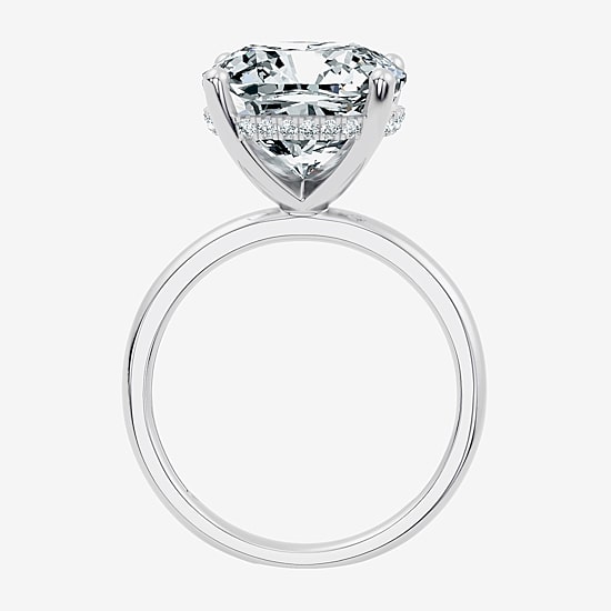 Signature By Modern Bride (F / Vs2) Womens 8 1/10 Ct. T.W. Lab Grown White Diamond 14K Gold Cushion Engagement Ring