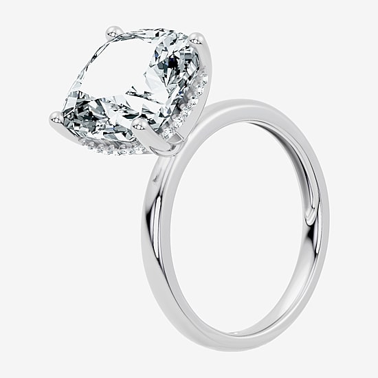 Signature By Modern Bride (F / Vs2) Womens 8 1/10 Ct. T.W. Lab Grown White Diamond 14K Gold Cushion Engagement Ring