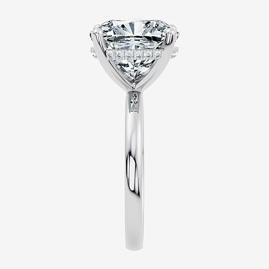 Signature By Modern Bride (F / Vs2) Womens 8 1/10 Ct. T.W. Lab Grown White Diamond 14K Gold Cushion Engagement Ring