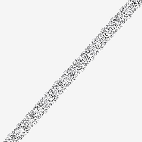 (F / Vs2) Womens 10 Ct.T.W. Lab Grown White Diamond Sterling Silver 7.25 Inch Tennis Bracelet